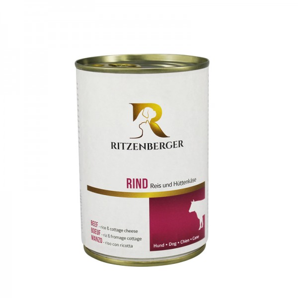Rind mit Reis und Hüttenkäse